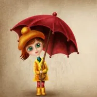 伞的女孩